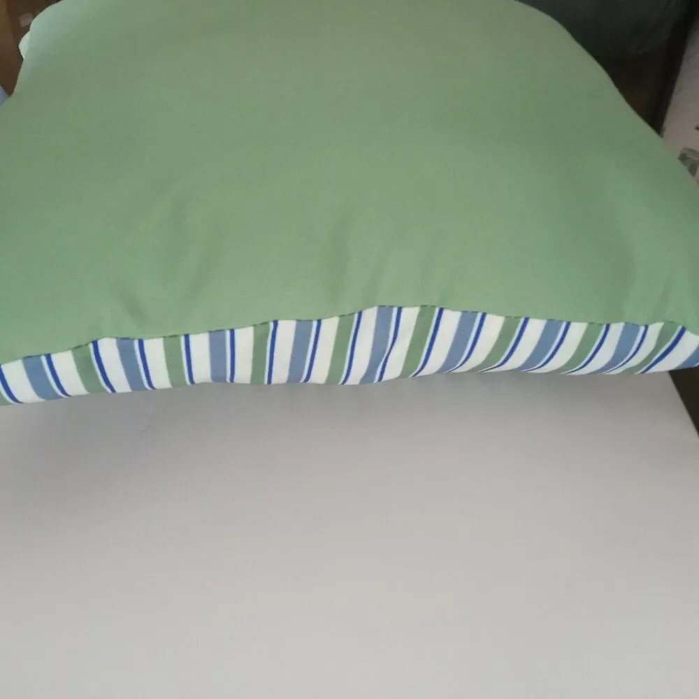 Room Essentials Green Striped Outdoor Pillow 17